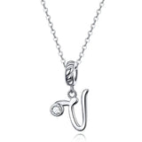 925 Sterling Silver Letter/Initial Necklace - 26 Options