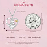 925 Sterling Silver Mother and Child Heart Necklace