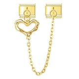 Stainless Steel Heart Chain Italian Charm - 8 Colours
