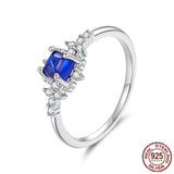 925 Sterling Silver Blue Spinel CZ Ring