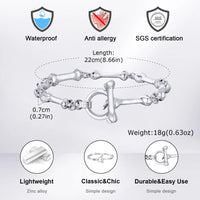 Fashion Skull Bones Link T Bar Bracelet