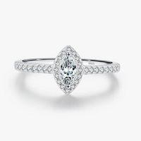 925 Silver Marquise Cut CZ Ring