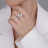Fashion CZ Pearl Open Ring