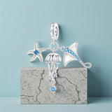 925 Sterling Silver Sea Themed Hanging Charm - 10 Options