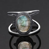 925 Sterling Silver Natural Labradorite Ring - 27 Options