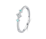 925 Sterling Silver Mint Green Stackable Eternity Ring - 2 Designs