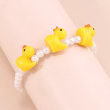 Fashion Imitation Pearl Yellow Duck Bracelet