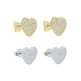Fashion Micro Pave Cubic Zirconia Heart Earrings - 2 Colours