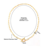 Stainless Steel Oval Link T Bar Necklace - 2 Colours