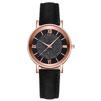 Rhinestone Detail Leather Watch - 8 Colours