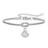 Stainless Steel Sea Themed Love Knot Snake Chain Bracelet - 2 Colours - 3 Options
