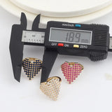 Fashion Big Heart Crystal Adjustable Ring - 3 Colours