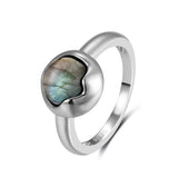 925 Sterling Silver Natural Labradorite Ring - 27 Options