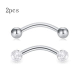 2pcs 16G Surgical Steel Curved Barbell Body Jewellery - 14 Options - 3 Sizes