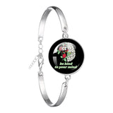 Glass 18mm Mental Health /Positivity Bracelet - 32 Options