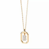 925 Sterling Silver CZ Plated Dainty Letter Necklace - 26 Options