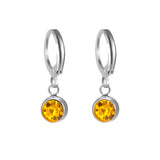 Stainless Steel Birthstone Hoop Earrings - 2 Colours - 12 Options