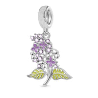 925 Sterling Silver Flower Hanging Charm - 17 Options