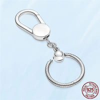 925 Sterling Silver O Pendant Keyring - 4 Options