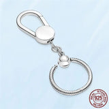 925 Sterling Silver O Pendant Keyring - 4 Options