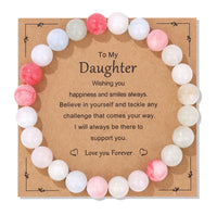 Natural Stone Family Themed Bead Bracelet - 3 sizes - 33 Options
