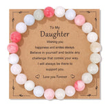 Natural Stone Family Themed Bead Bracelet - 3 sizes - 33 Options