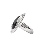 Fashion Ellipse Black Open Ring