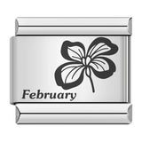 Stainless Steel Birthday Flower Italian Charm -- 12 Options