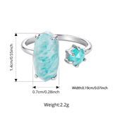 Fashion Amazonite Aquamarine Open Ring