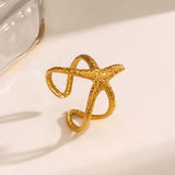 Stainless Steel Sea Themed Open Ring - 6 Options