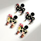 Fashion Cow Acrylic Print Earrings - 5 Options