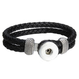 18mm Printed Rope or Plain Leather Snap Bracelet - 41 Options