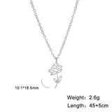Stainless Steel Birth Flower Necklace - 2 Colours - 12 Options