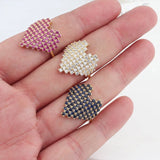 Fashion Big Heart Crystal Adjustable Ring - 3 Colours