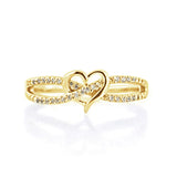 Fashion Twisted Heart Ring - 2 Colours