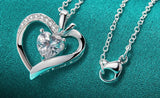 925 Sterling Silver Heart Pendant Necklace - 8 Chain Lengths - 2 Chain Types