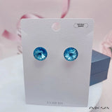 S925 Sterling Silver Multi Faceted 12MM Round Crystal Studs - 8 Options