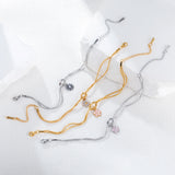 Stainless Steel Flower Knot Double Snake Chain Bracelet - 10 Options