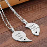 Stainless Steel 2 Pcs/Set Friendship/Partner Heart Necklace - 5 Options