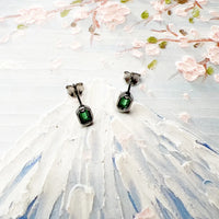 925 Sterling Silver Green Stud Earrings