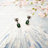 925 Sterling Silver Green Stud Earrings