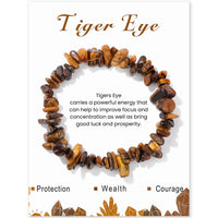 Irregular Chip Stone Bracelet With Card - 21 Options