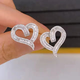 Fashion Baguette Heart Earrings