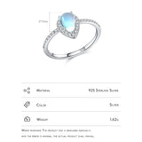 925 Sterling Silver Teardrop Moonstone Ring