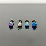 Titanium Heart Opal Body Piercing Stud - 4 Colours - 7 Sizes