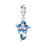 925 Sterling Silver Flower/Leaf Themed Hanging Charm - 25 Options