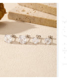 925 Sterling Silver Rose Cut Cubic Zirconia Stud Earrings - 10 Colours