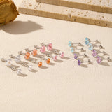 925 Sterling Silver Rose Cut Cubic Zirconia Stud Earrings - 10 Colours