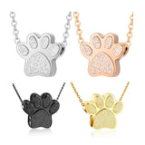 Stainless Steel Paw Print Urn Pendant Necklace - 4 Options