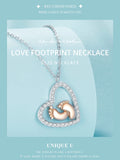 925 Sterling Silver Heart Footprint Necklace